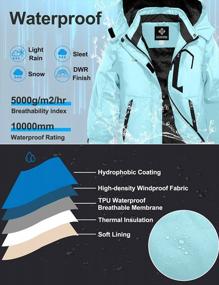 img 1 attached to Водонепроницаемая лыжная зимняя куртка GEMYSE для девочек: оставайтесь в тепле и сухости с флисовой подкладкой и ветрозащитным капюшоном