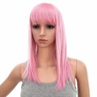 get the perfect look with swacc's 14" pink shoulder length wig with blunt cut bangs and heat resistant hair logo