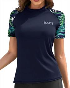 img 2 attached to Women'S Short Sleeve Rashguard Top Swim Shirt - No Built In Bra, No Bottom