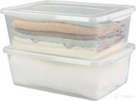 📦 anbers 16 quart clear latching storage containers - set of 2 plastic storage box with lid логотип