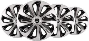 img 4 attached to 🎡 Sparco SPC1673SVBK Sicilia Wheel Covers: Silver/Black, Set of 4, 16 inches - Sleek & Stylish Rim Protection