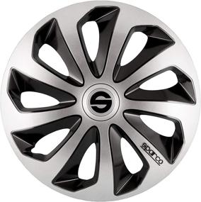 img 3 attached to 🎡 Sparco SPC1673SVBK Sicilia Wheel Covers: Silver/Black, Set of 4, 16 inches - Sleek & Stylish Rim Protection