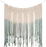 bohemian handmade green macrame wall hanging tapestry - large woven tapestry for bedroom, living room, kid's room, and weddings - 52.7"l x 44.9"w home decor logo