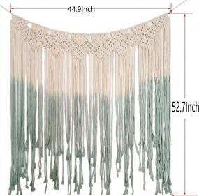 img 3 attached to Bohemian Handmade Green Macrame Wall Hanging Tapestry - Large Woven Tapestry For Bedroom, Living Room, Kid'S Room, And Weddings - 52.7"L X 44.9"W Home Decor
