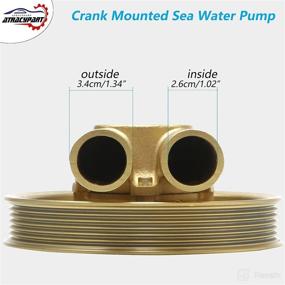 img 2 attached to 🚤 Crank-Mounted Raw Water Sea Pump for Volvo Penta V6 and V8 Engines (4.3, 5.0, 5.7) Pre-2005 - Serpentine Belt Pulley, Sea Impeller, Raw Pump - Part Numbers: 21214599, 3862482, 3812693