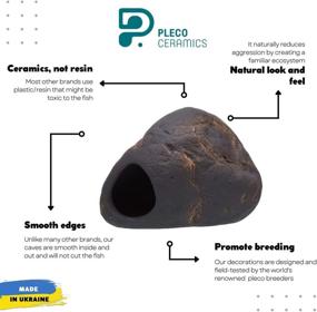 img 3 attached to 🐠 Cichlid Stone Decoration Magma - Small Aquarium Rock - Fish Tank Hideaway Decor - Plecoceramics for Cichlid
