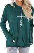 women's faith printed round neck sweatshirt t-shirt top with pocket - aelson logo
