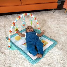 img 3 attached to Tiki Bar Baby Activity Gym & Tummy Time Mat with Bar and 3 Toys, Suitable for Newborns to 3-year-olds