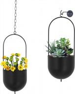 modern wall planters: 6.3'' hanging planter holder for indoor/outdoor use - metal plant hanger for vines, plants & more! logo