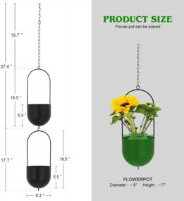 img 3 attached to Modern Wall Planters: 6.3'' Hanging Planter Holder For Indoor/Outdoor Use - Metal Plant Hanger For Vines, Plants & More!