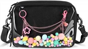 img 4 attached to Small Cat Ita Bag Crossbody Purse With Insert - STEAMEDBUN Pin Display