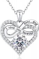 925 sterling silver jewlpire infinity heart necklace with 2 carat cz diamond, ideal gift for women and girls on christmas, valentine's day, birthday, or any special occasion logo