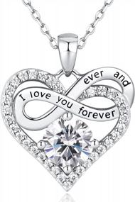 img 4 attached to 925 Sterling Silver Jewlpire Infinity Heart Necklace With 2 Carat CZ Diamond, Ideal Gift For Women And Girls On Christmas, Valentine'S Day, Birthday, Or Any Special Occasion