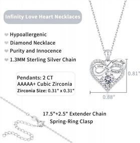 img 1 attached to 925 Sterling Silver Jewlpire Infinity Heart Necklace With 2 Carat CZ Diamond, Ideal Gift For Women And Girls On Christmas, Valentine'S Day, Birthday, Or Any Special Occasion