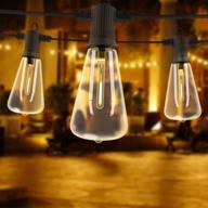 outdoor led string lights with 25+2 shatterproof vintage bulbs - 50ft waterproof patio lights for backyard, bistro, garden, porch, and pool - dimmable 1w 2700k led filaments - etl listed logo