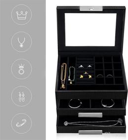 img 3 attached to 🎁 Oyydecor 3-Layer Jewelry Organizer: Stylish and Lockable Pu Leather Box for Necklace, Ring, Earring Storage - Ideal Gifts for Women