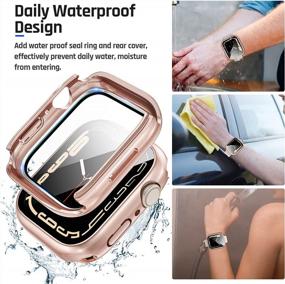img 2 attached to 360° Protection Waterproof Case With Glass Screen Protector And PC Bumper For Apple Watch 40Mm Series 6/5/4/SE - Rose Gold