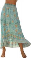r.vivimos women's boho midi skirt floral print cotton ruffled high low логотип