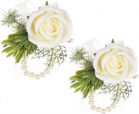 img 4 attached to Украсьте свои запястья элегантными розовыми браслетами DearHouse для свадеб и вечеринок