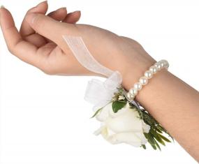 img 2 attached to Украсьте свои запястья элегантными розовыми браслетами DearHouse для свадеб и вечеринок
