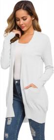 img 1 attached to Women'S Long Sleeve Open Front Cardigan Sweater - Soft Knit With Pockets - Lightweight Casual