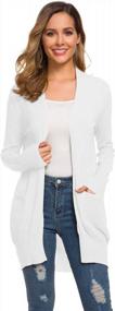 img 4 attached to Women'S Long Sleeve Open Front Cardigan Sweater - Soft Knit With Pockets - Lightweight Casual