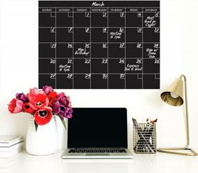 img 3 attached to Giant Peel And Stick Chalkboard/Blackboard Calendar Wall Decal For Organized Planning - RoomMates RMK4921GM