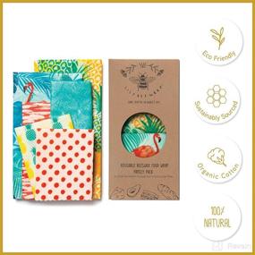 img 3 attached to 🐝 Reusable Beeswax Wrap by Lilybee - Sustainable Zero Waste Food Wrappers with Bees Wax, Biodegradable, Organic, Plastic Free