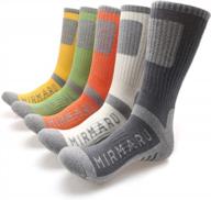 mirmaru women's multi performance outdoor sports hiking trekking crew socks (5 pairs) logo