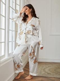 img 2 attached to WDIRARA Women'S Plus Size Sleepwear Contrast Binding 2 Piece Satin Pajama Set Loungewear