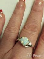 img 1 attached to Stunning Peora Sterling Silver Opal Ring For Women - 3-Stone Design, 1.75 Carats, Round Shape 8Mm - Available In Sizes 5 To 9 review by Jill Bethel