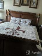 img 1 attached to Louisiana Inspired Fleur De Lis Quilt Bedding Set With Blanket And Pillow Shams In Ivory (Queen Size) review by Alyssa Bennett