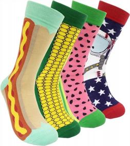 img 4 attached to Funny Patterned Men'S Dress Socks - HSELL Cotton Novelty Socks With Crazy Designs, Perfect Gifts For Men