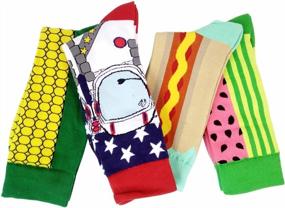img 3 attached to Funny Patterned Men'S Dress Socks - HSELL Cotton Novelty Socks With Crazy Designs, Perfect Gifts For Men