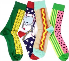 img 2 attached to Funny Patterned Men'S Dress Socks - HSELL Cotton Novelty Socks With Crazy Designs, Perfect Gifts For Men