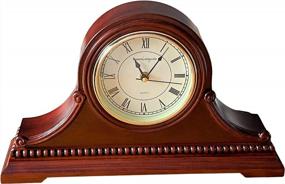 img 4 attached to Vmarketingsite Silent Mantel Clock With Westminster Chimes - Solid Wooden Decorative Table Clock In Maroon Roman Numerals, Battery Operated - 9" X 16" X 3