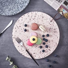 img 3 attached to Elegant Pink Terrazzo Concrete Serving Tray For Weddings, Birthdays & Holidays - Coffeezone