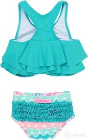 img 1 attached to 👙 Cute RuffleButts® Baby/Toddler Girls 2 Piece Cropped Peplum Tankini Swimsuit with Ruffles