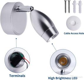 img 1 attached to 📚 Luxvista 12V LED RV Reading Light Interior, 3W Dimmable Wall Mounted Light Fixture, Small Base RV Interior Lamp for Bedside Reading, Boat, Yacht (1-Pack, Daylight 6000K, Silver)