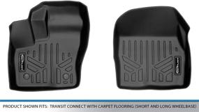 img 1 attached to 🚗 MAXLINER Floor Mats 1st Row Liner Set Black for 2014-2021 Transit Connect - Optimal Protection for Carpet Flooring (Short and Long Wheelbase)