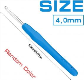 img 3 attached to Крючок 4 мм с эргономичной ручкой для артритных рук - Удлиненные спицы для начинающих и вязание крючком из пряжи