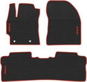 img 4 attached to 🚗 Biosp Car Floor Mats for Toyota Corolla 2014-2018 - Heavy Duty Rubber Liner, Black/Red, Custom Fit-All Weather Guard - Front and Rear Seat Replacement, Odorless