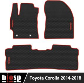 img 3 attached to 🚗 Biosp Car Floor Mats for Toyota Corolla 2014-2018 - Heavy Duty Rubber Liner, Black/Red, Custom Fit-All Weather Guard - Front and Rear Seat Replacement, Odorless