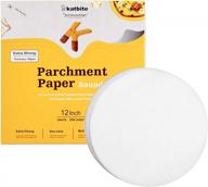 katbite 12 inch 200pcs parchment paper rounds, round baking sheets paper for patty separating, freezing, springform cake tin, toaster oven, tortilla press logo