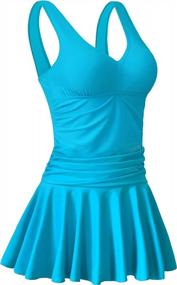 img 4 attached to Get Beach-Ready With AONTUS Women'S Tummy-Control Plus Size Swimsuits