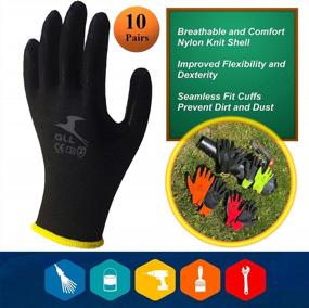img 3 attached to 10-Pack Of Knit Safety Gloves For Men And Women - Firm Grip With Latex Coating