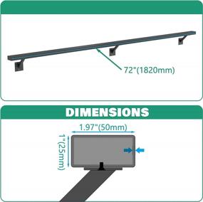 img 1 attached to Heavy Duty Steel Stair Handrail With Mounting Kit - Wall-Mounted Railing For Indoor And Outdoor Stairways - Available In Multiple Lengths (6Ft, Black) By AMSOOM