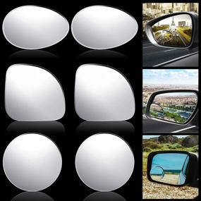 img 4 attached to 🚘 6 Pieces Car Blind Spot Mirrors - HD Blind Spot Mirror for Cars, Blind Side Mirrors, Blind Spot Rearview Mirrors in 3 Shapes: Ellipse, Fan, Round Shape