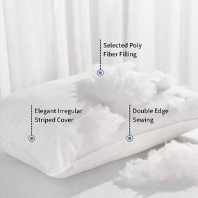 img 2 attached to 2-Pack Downluxe 100% Cotton Pillows: Premium Hotel Collection Soft Bed Pillows For Sleeping, 20 X 26