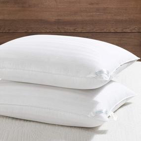 img 4 attached to 2-Pack Downluxe 100% Cotton Pillows: Premium Hotel Collection Soft Bed Pillows For Sleeping, 20 X 26
